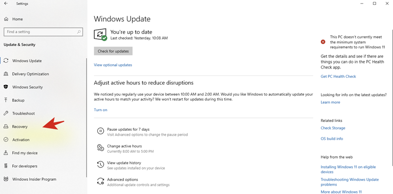 Cara Downgrade Windows 10 Melalui Fitur Recovery 3
