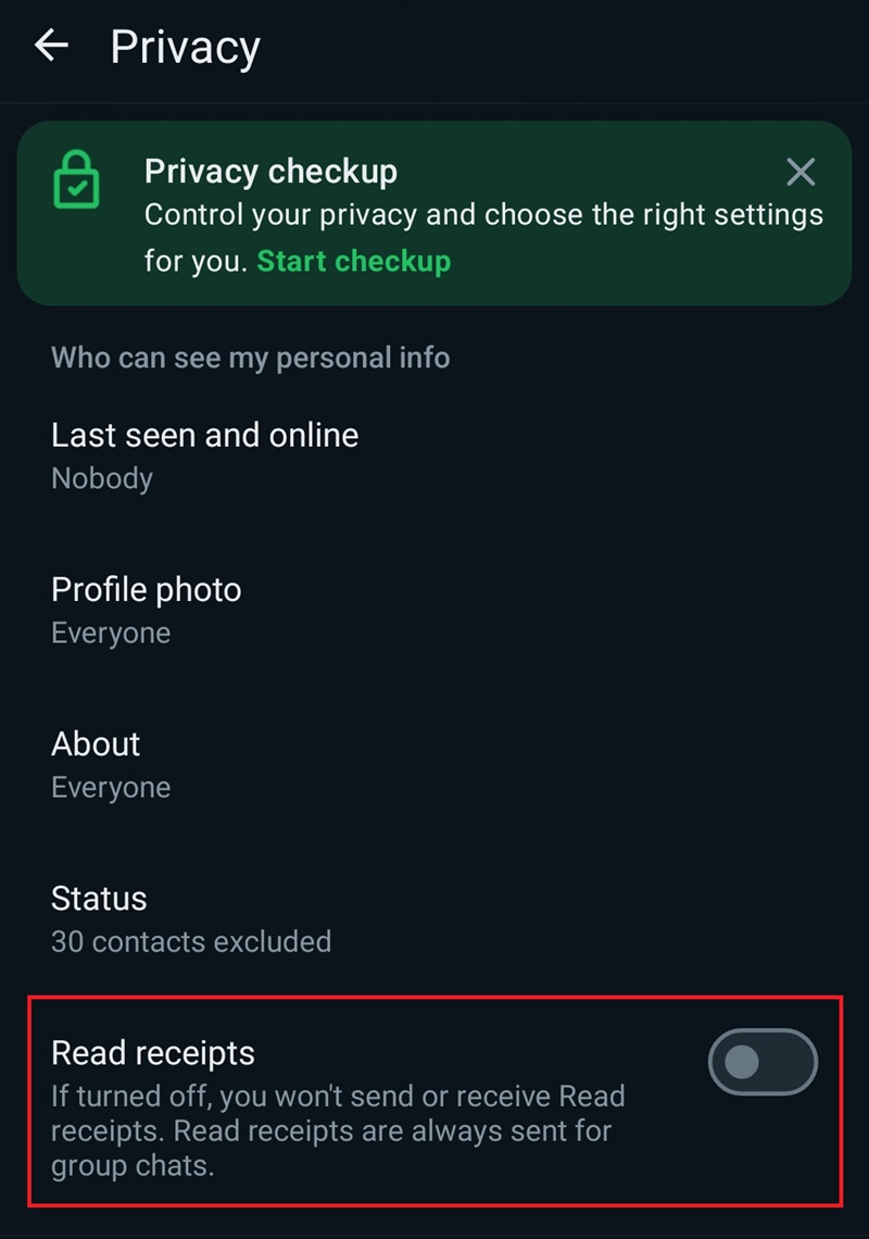 Hapus Tanda Online di WA Menggunakan HP 6