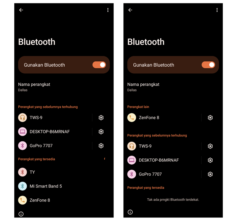 Hubungkan terlebih dahulu bluetooth antar HP - Cara Transfer File Lewat Bluetooth