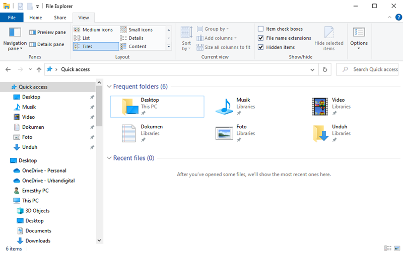 Klik tombol Clear untuk menghapus file explorer history - menghapus recent files windows 3