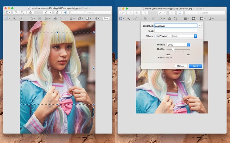 Mengubah besar file foto (resize) di Preview macOS