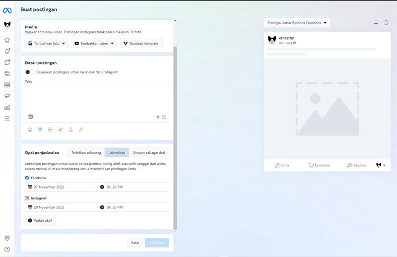 Meta Business Suite - aplikasi posting instagram otomatis