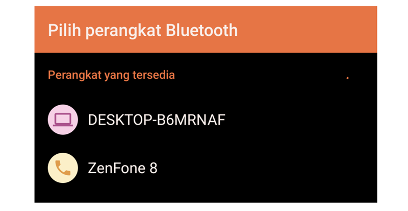 Pilih devices yang dituju
