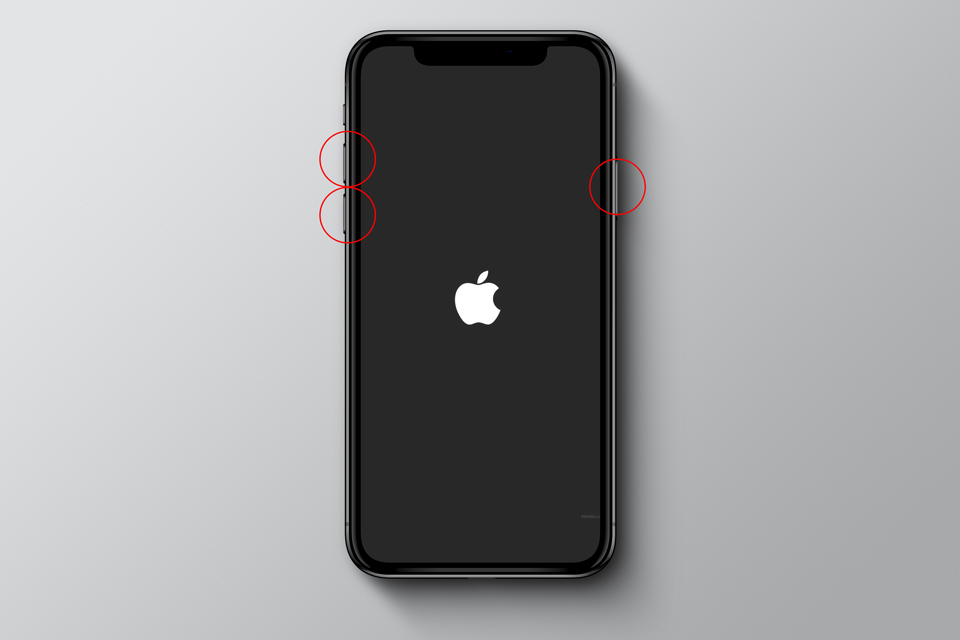 gambar cara force restart iphone 8, iphone x, dan yang lebih baru