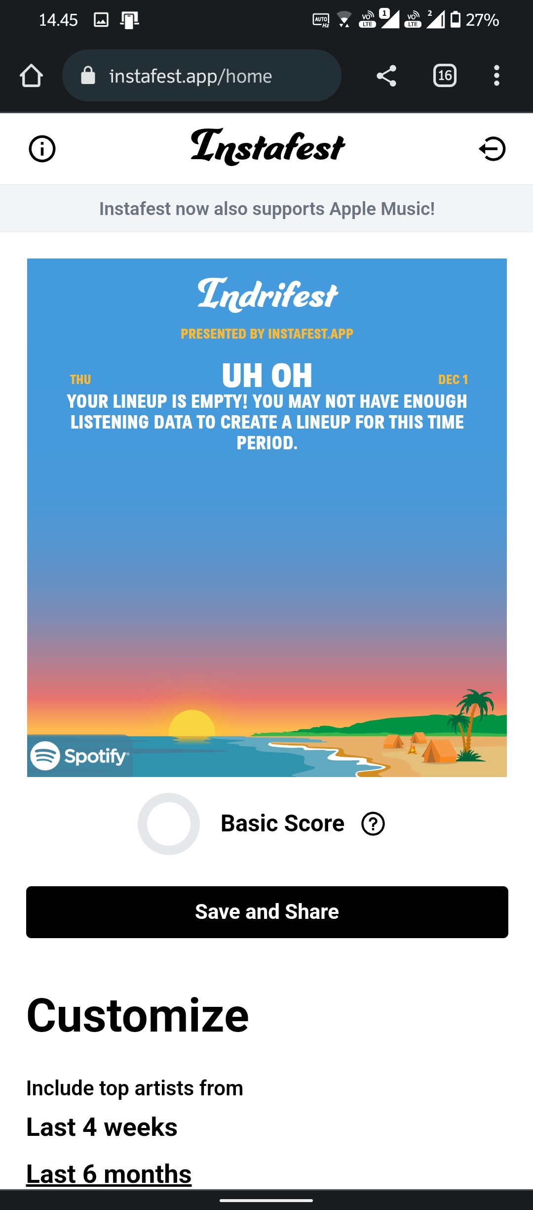 cara membuat instafest spotify di hp