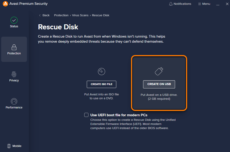 Avast Rescue Disk - Antivirus terbaik untuk flashdisk
