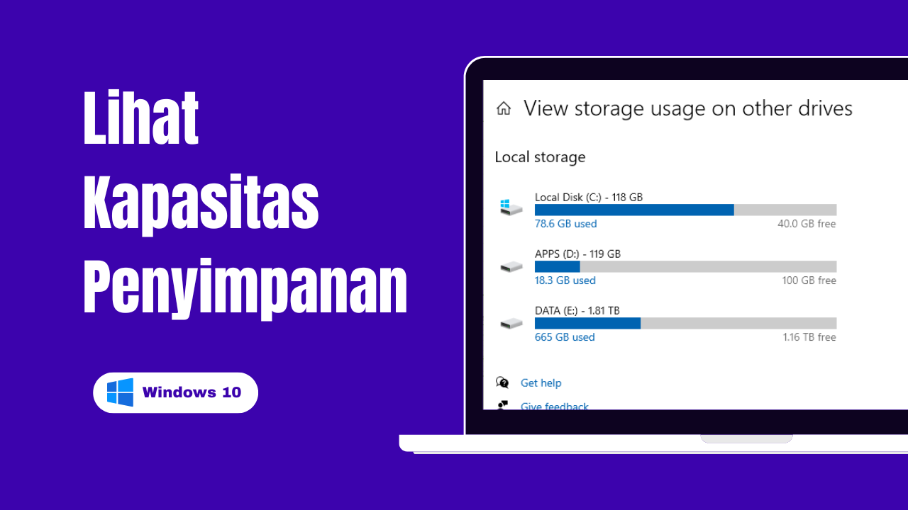 Cara Melihat Kapasitas Penyimpanan Windows 10
