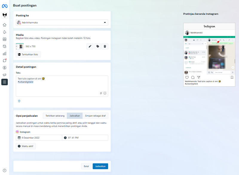 Cara Schedule Post Instagram Lewat Meta Business Suite