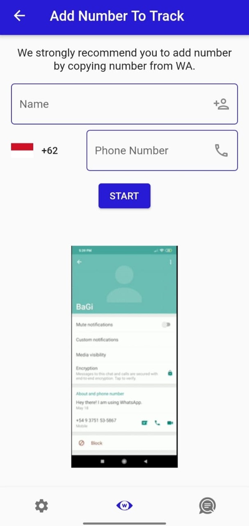 Menggunakan W-Track Last Seen - cara melihat online whatsapp yang disembunyikan 1