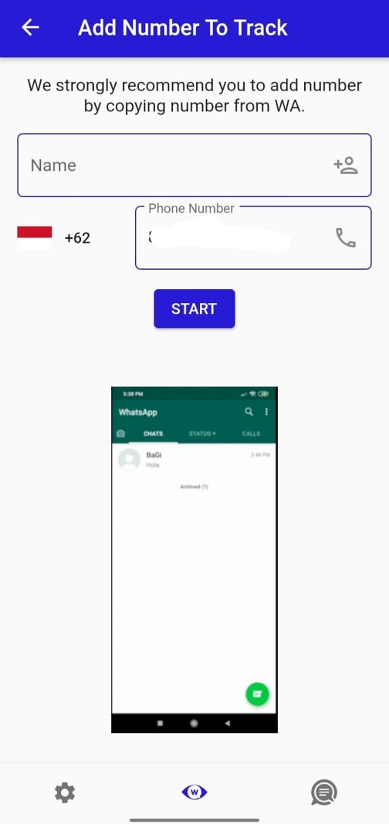 Menggunakan W-Track Last Seen - cara melihat online whatsapp yang disembunyikan 2