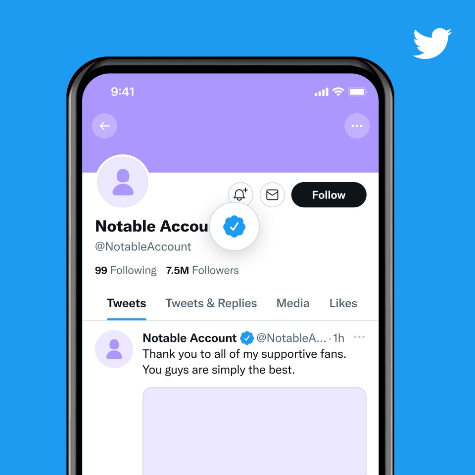 tanda centang di twitter