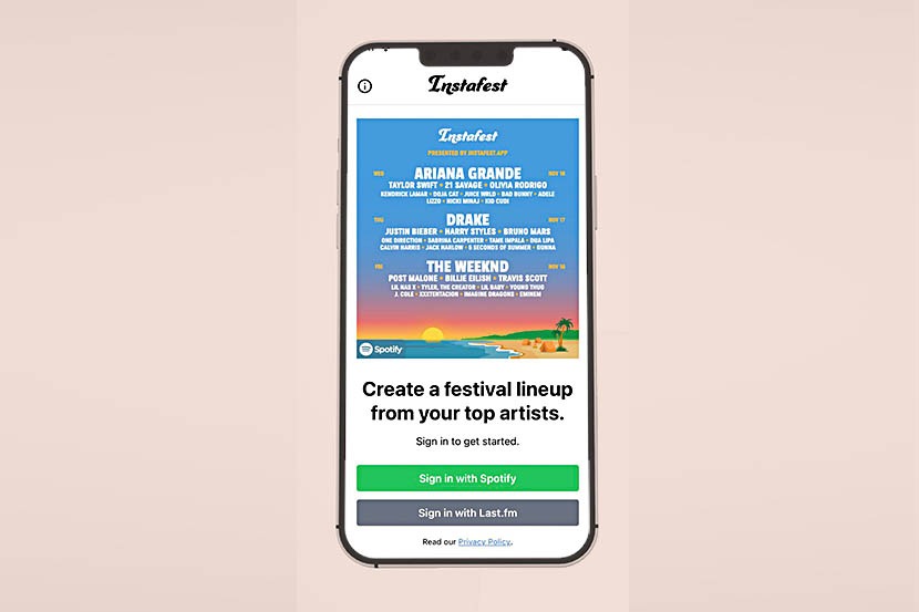 cara membuat instafest spotify di hp