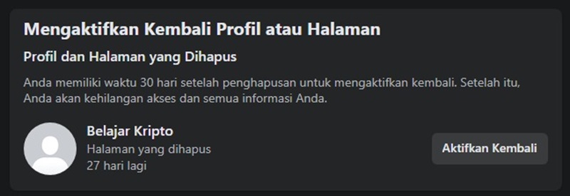 Cara Mengembalikan Halaman Facebook yang Dihapus 2