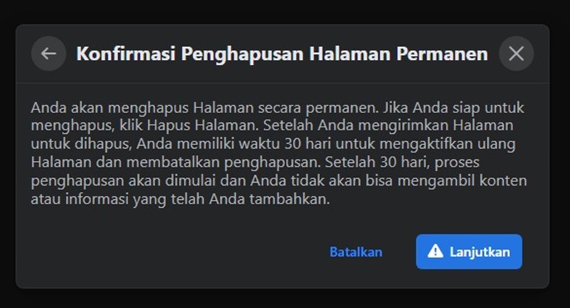 Cara Menghapus Halaman Facebook Secara Permanen 11
