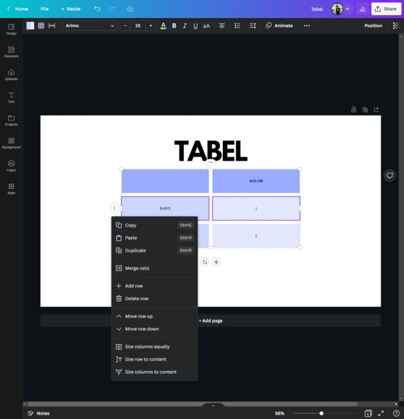 Cara Membuat Tabel Di Canva Dengan Mudah Dan Estetik Terbaru