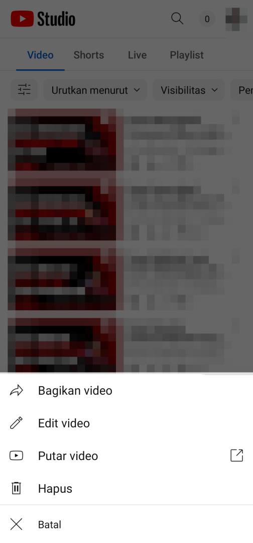 Cara menghapus video YouTube lewat YouTube Studio