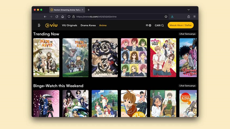 Viu - situs nonton anime