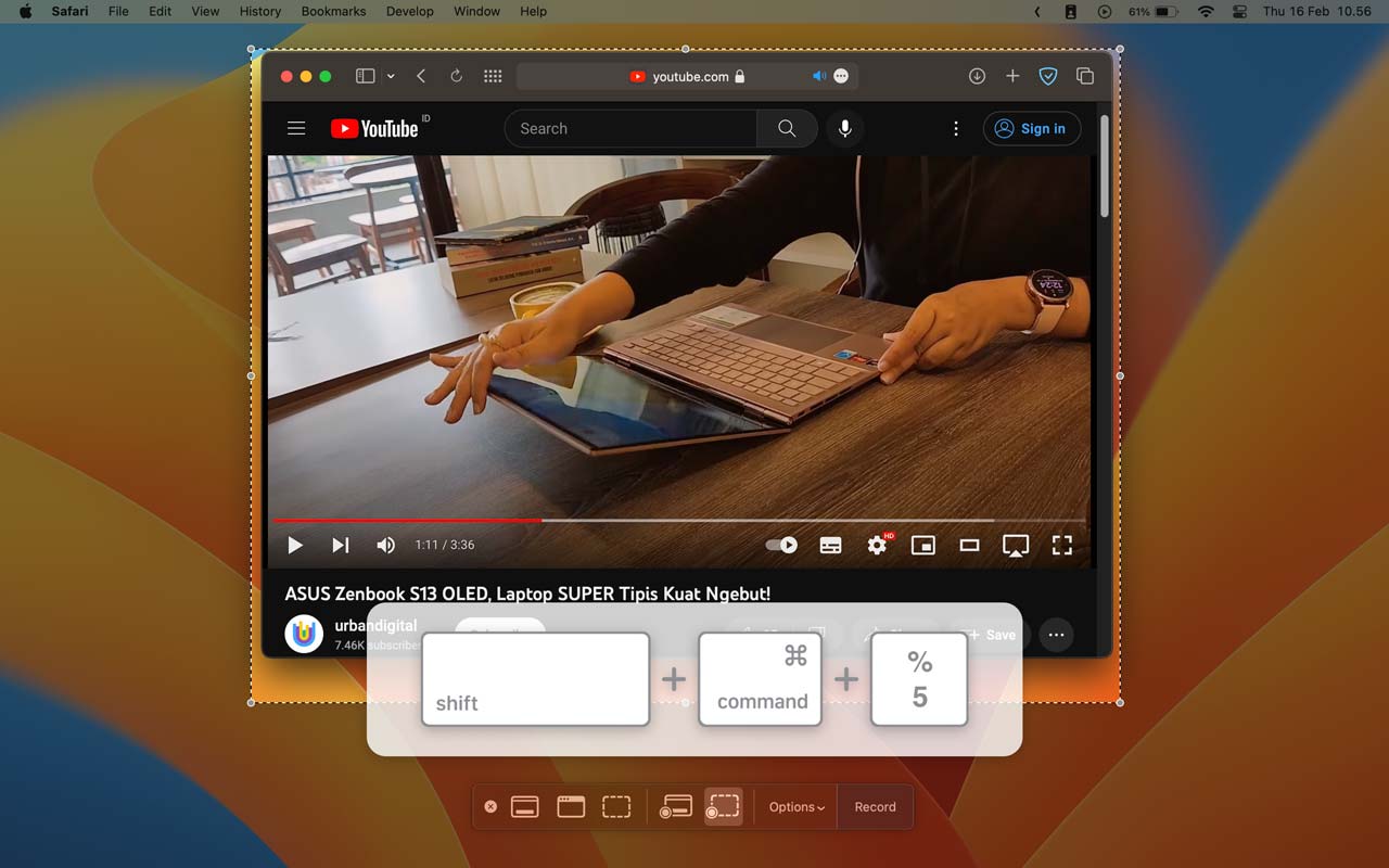 cara memunculkan pilihan screenshot macbook