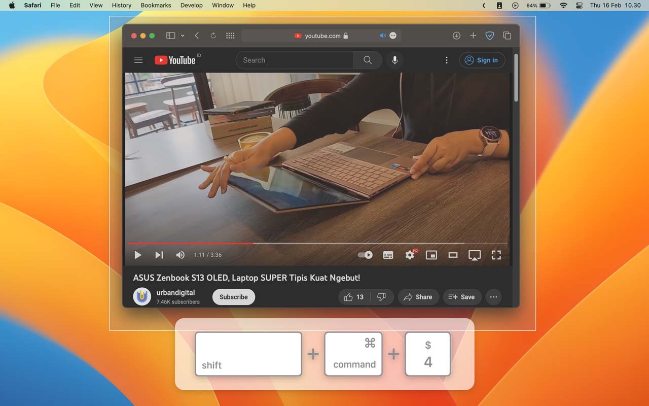 cara screenshot di macbook sebagian layar