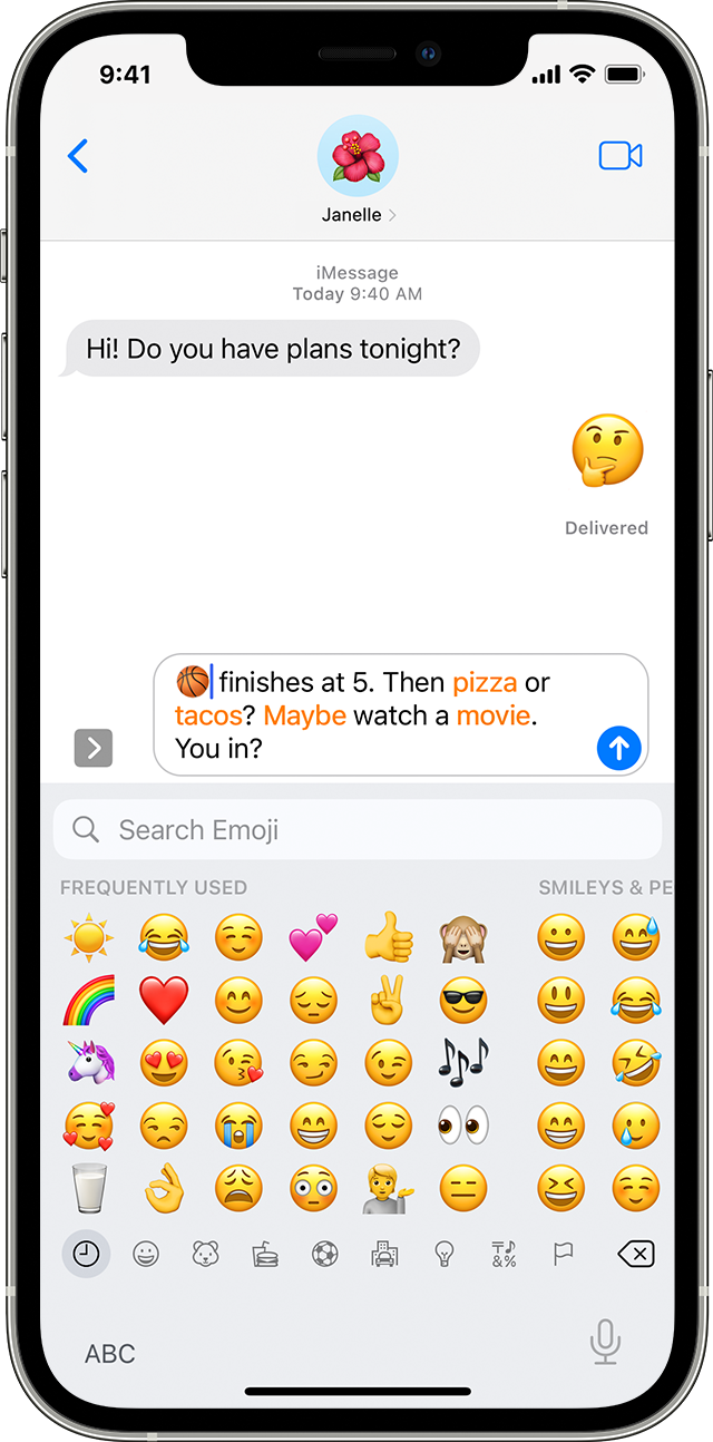 ios15 iphone12 pro messages replace words with emoji