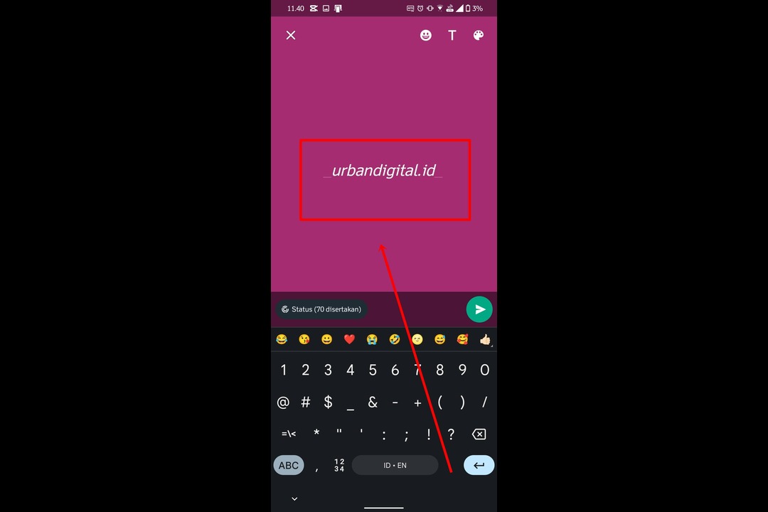 cara membuat tulisan miring di wa