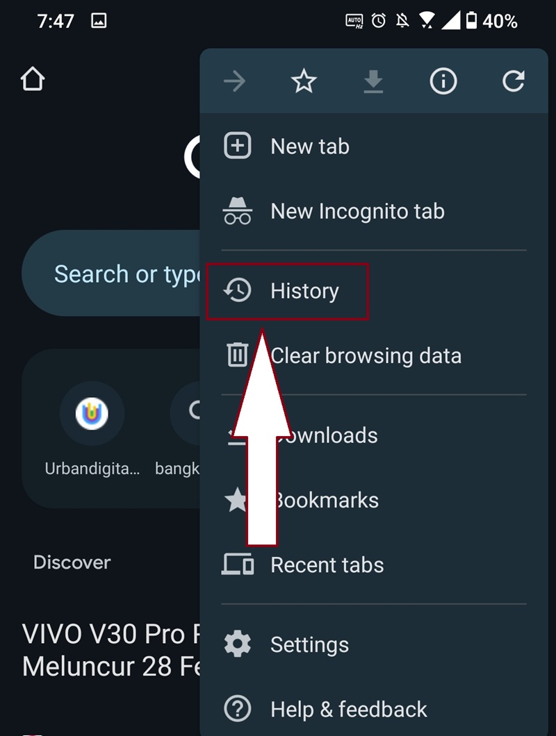 Cara Menghapus History Chrome di HP 2