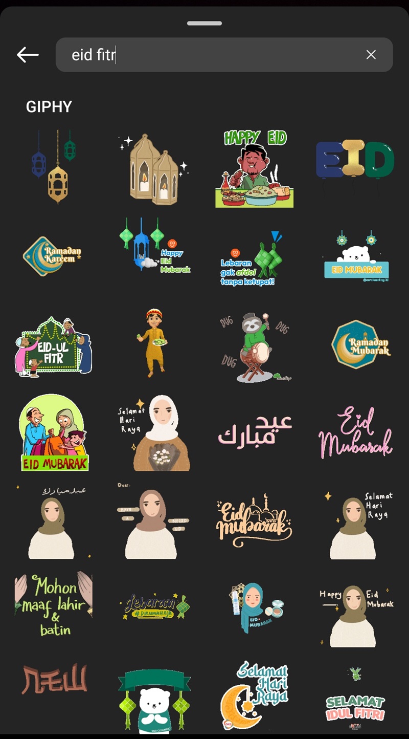 Eid Fitr, Stiker untuk Idul Fitri