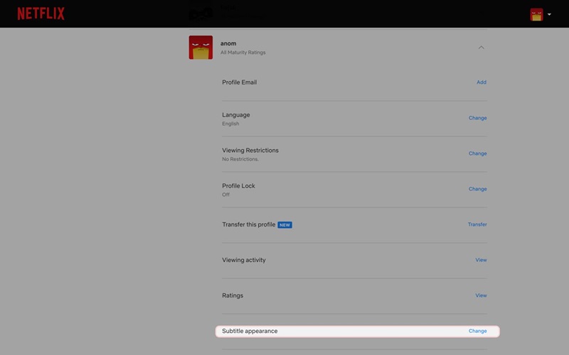Situs Web - mengubah tampilan subtitle netflix 2