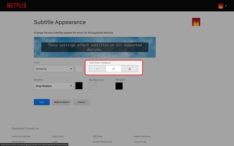 Situs Web - mengubah tampilan subtitle netflix 6