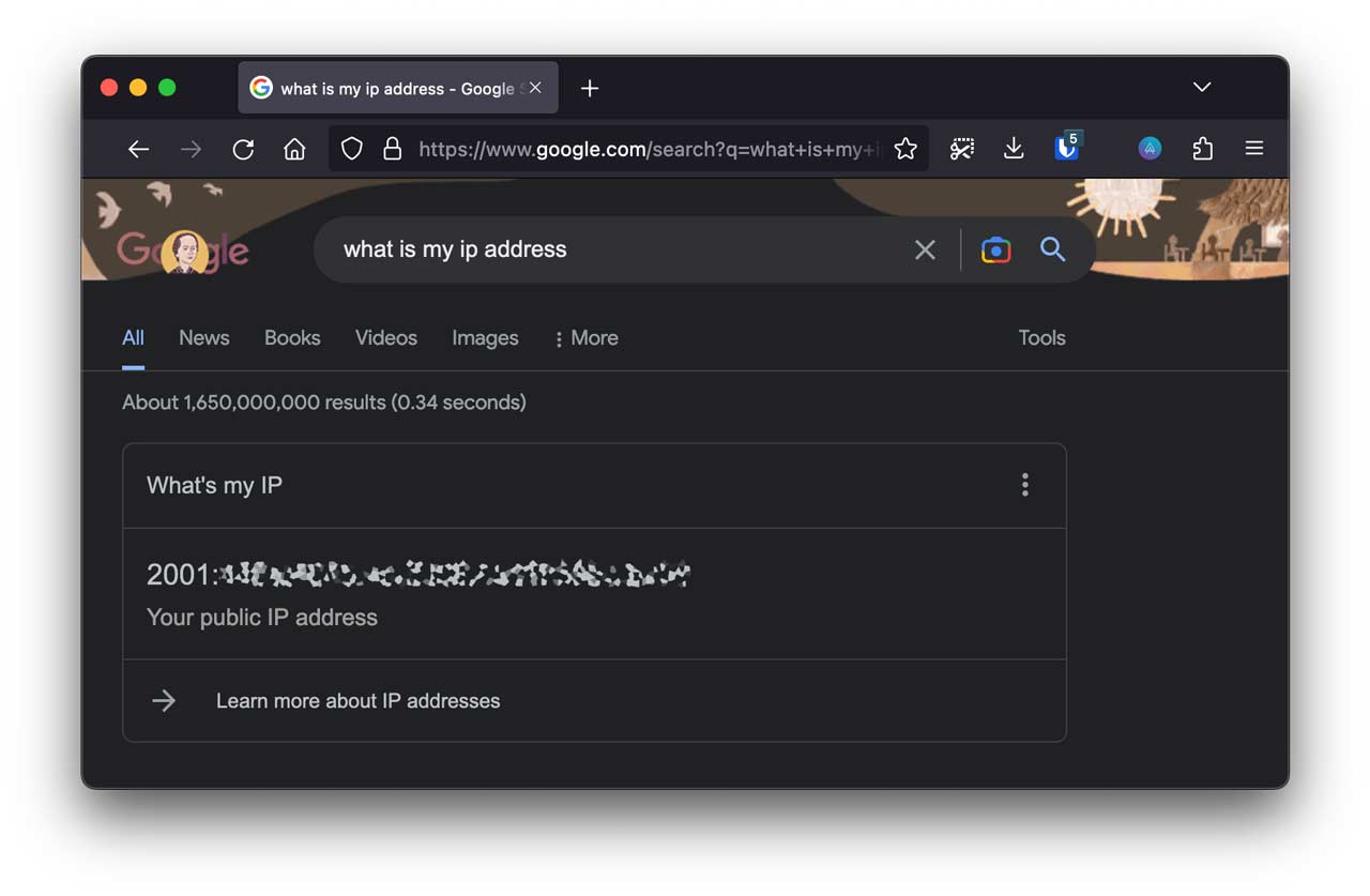 cara cek ip address publik di google