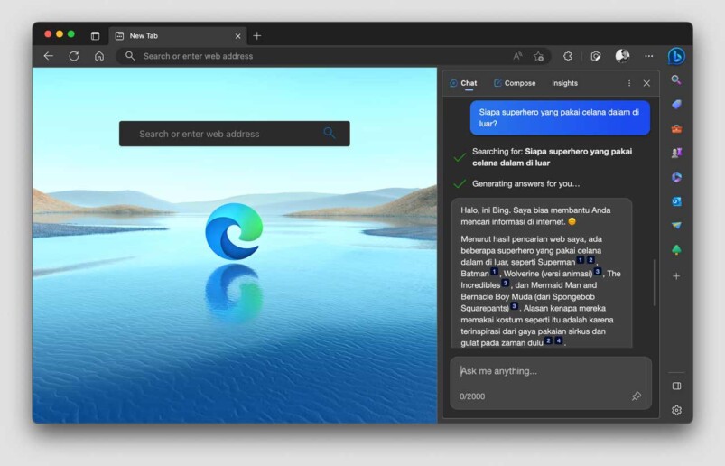 Bing Dengan ChatGPT Hadir Di Sidebar Browser Microsoft Edge