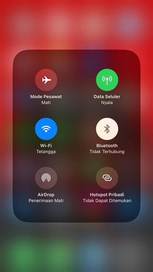 konektivitas iPhone di Pusat Kontrol