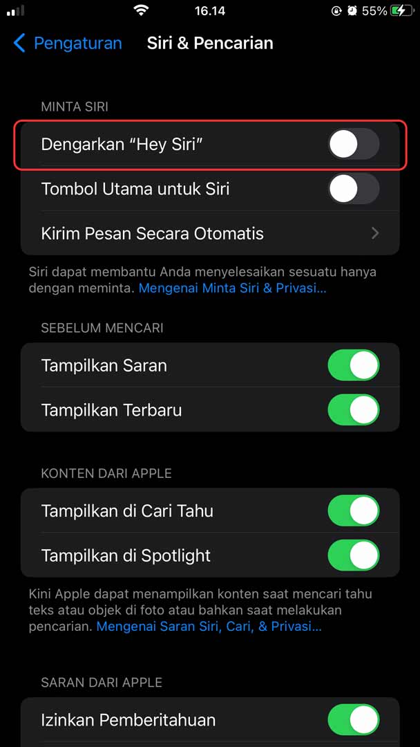 matikan siri