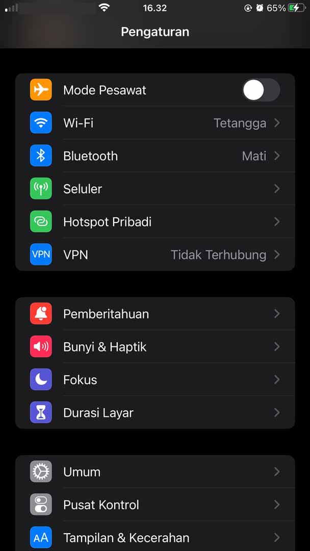 pengaturan konektivitas iphone