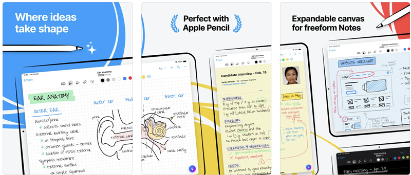 MyScript Nebo - aplikasi menulis menggambar tangan ipad