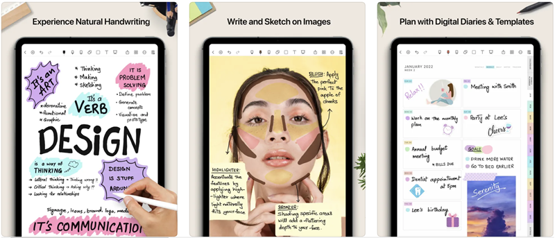 Noteshelf - aplikasi menulis menggambar tangan ipad