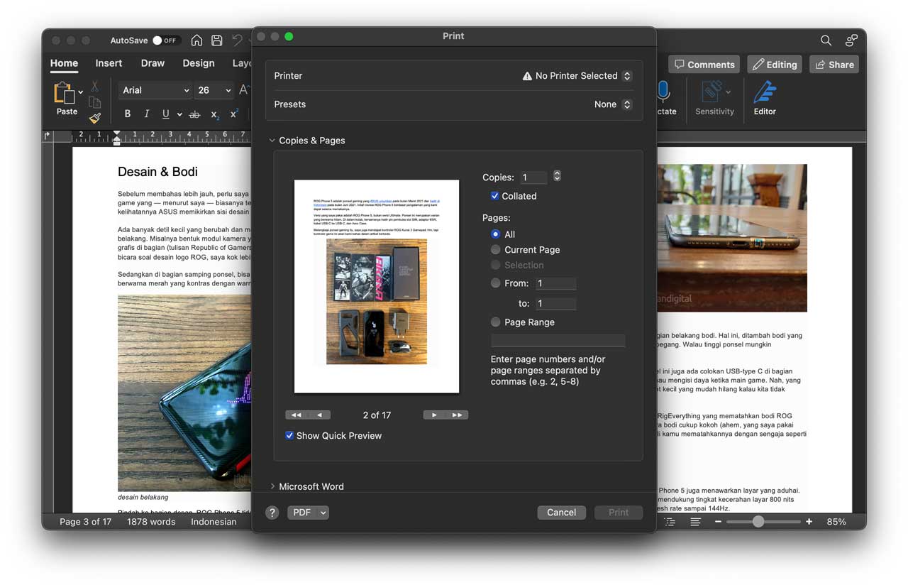 cara membuat pdf dengan fungsi print