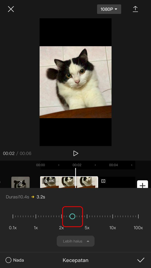 cara mempercepat video di capcut