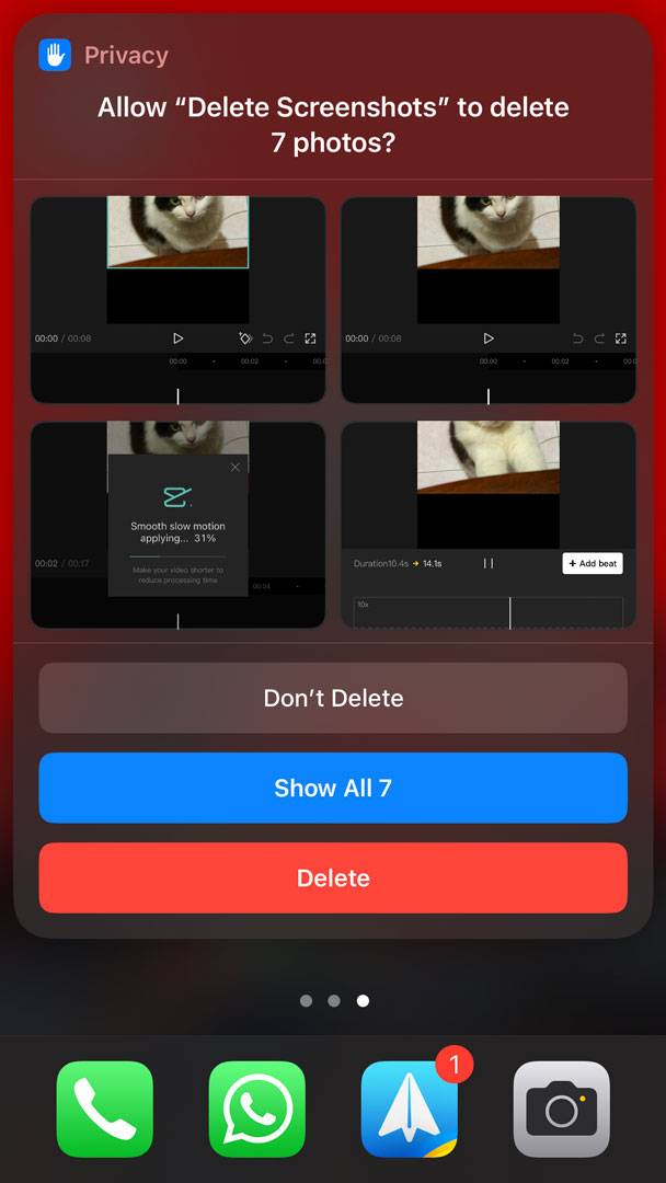 menghapus screenshot di iphone