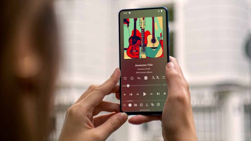 ilustrasi aplikasi pemutar musik android