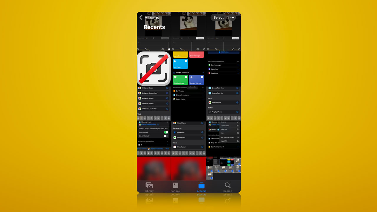 screenshot iphone di aplikasi foto