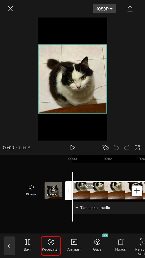tekan tombol kecepatan