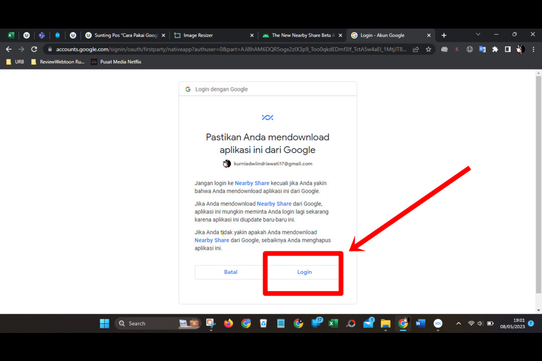 cara pakai google nearby share di windows