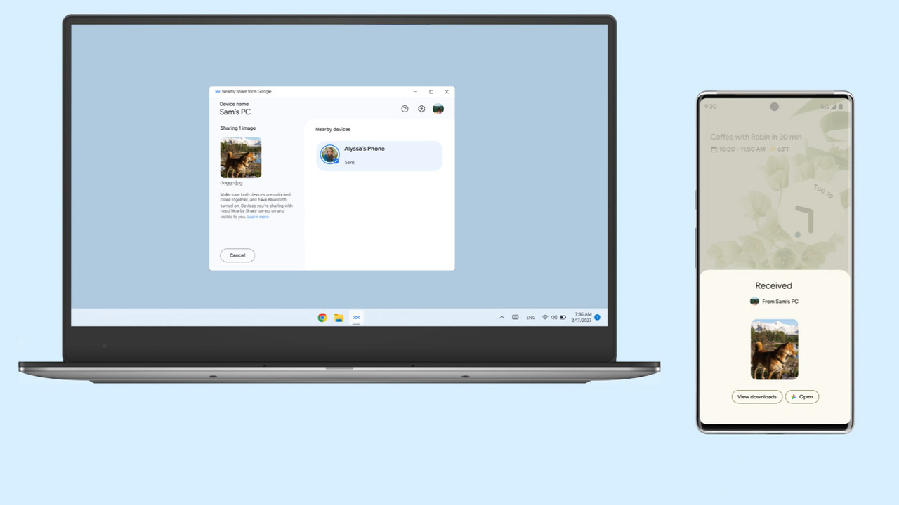cara pakai google nearby share di windows