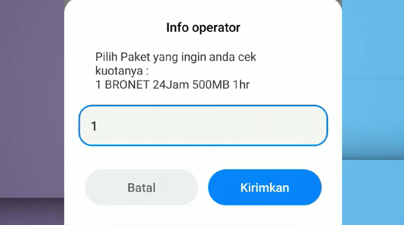 Gambar proses cek kuota AXIS 6