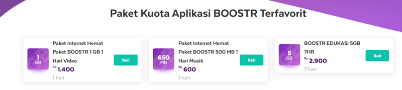 Paket Kuota Aplikasi BOOSTR Terfavorit