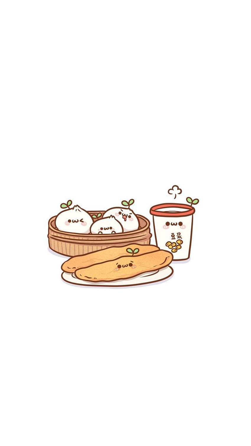 Wallpaper iPhone X tema Makanan Imut