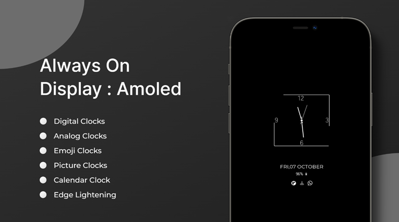Always On Display Clock Widget