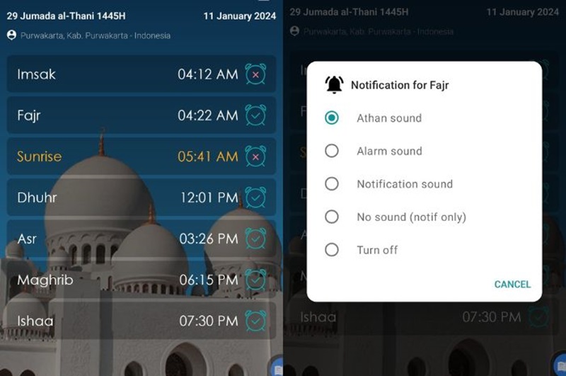 Jadwal Sholat, Kiblat & Adzan - aplikasi adzan