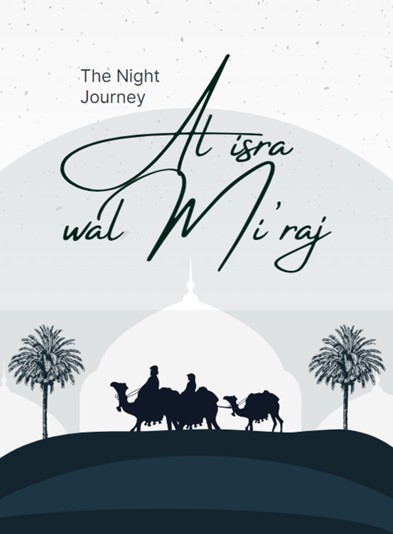 Blue White Simple Minimalis Isra Miraj Poster